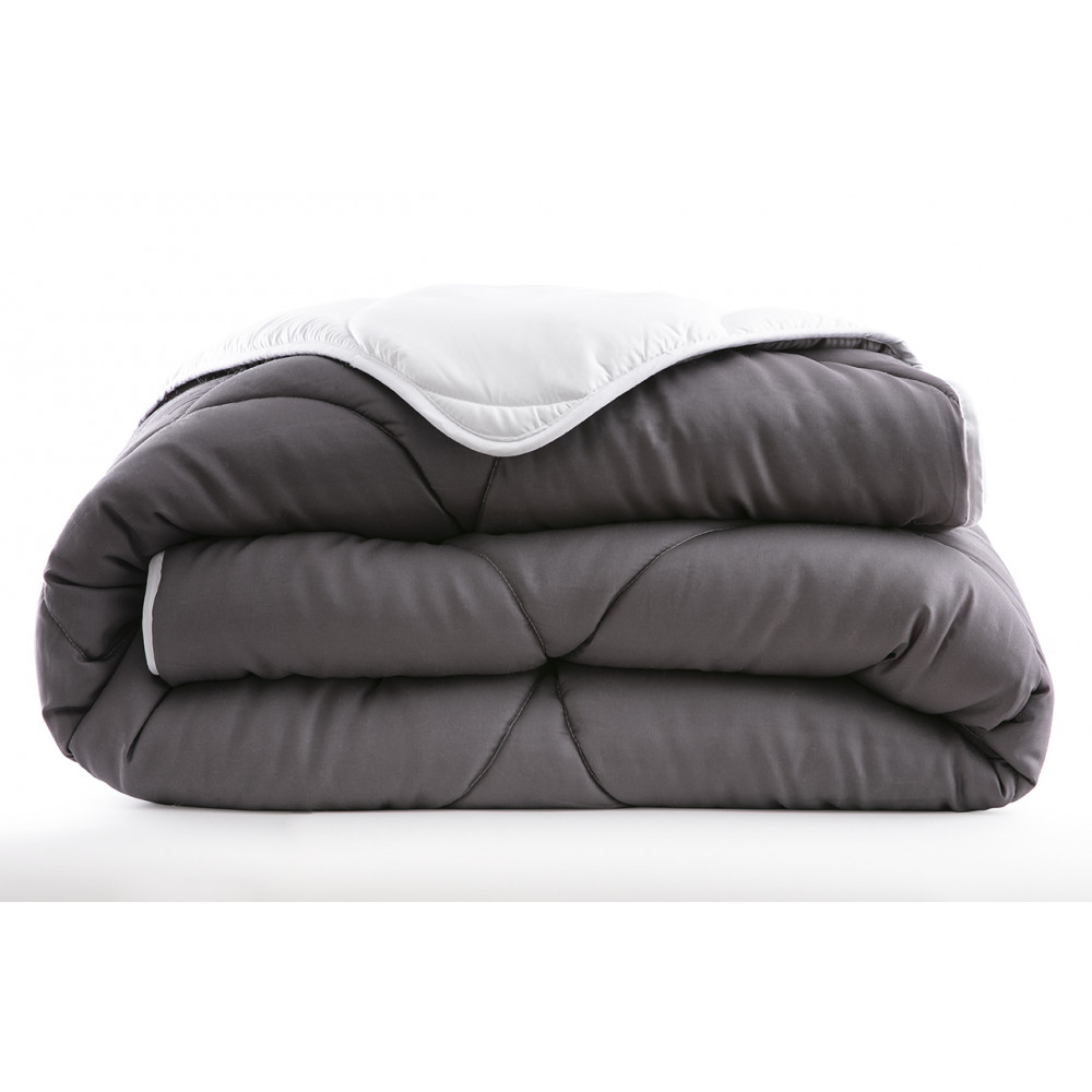 Abeil Couette Bicolore Gris Et Blanc Tempérée Abeil