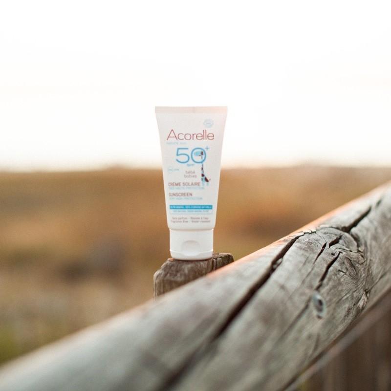 Acorelle Crème Solaire Bébé Certifiée BIO SPF50+ 50ml