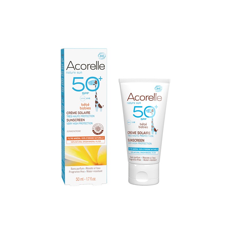acorelle Crème Solaire Bébé Certifiée BIO SPF50+ 50ml