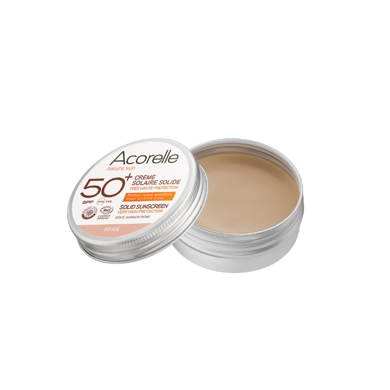 acorelle Crème Solaire Solide Beige SPF50+ BIO Certifiée