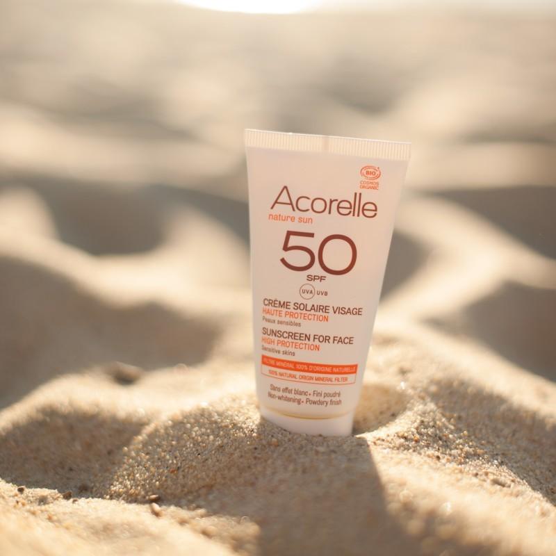 Acorelle Crème Solaire Visage Certifiée BIO SPF50 50ml