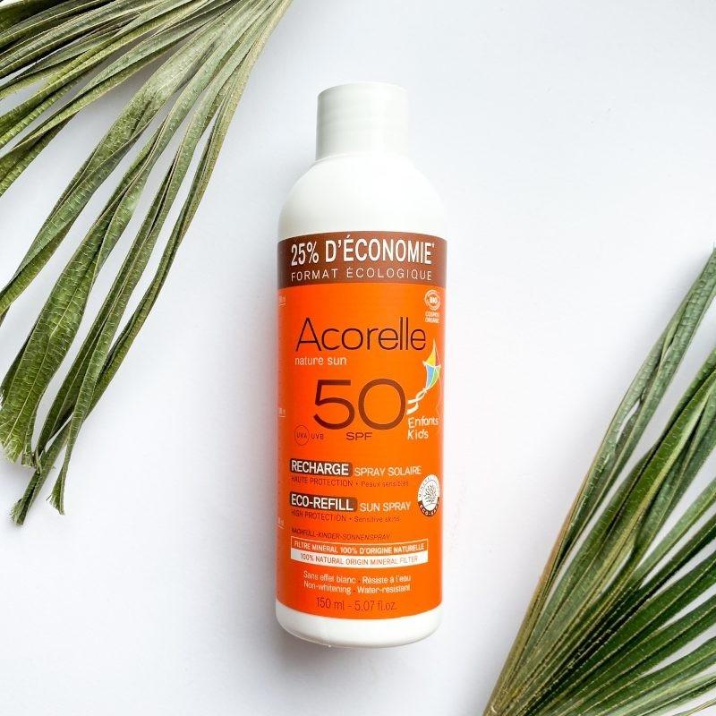 Acorelle Eco-recharge Spray Solaire Enfants SPF50 150ML BIO Certifiée