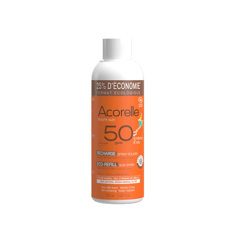 acorelle Eco-recharge Spray Solaire Enfants SPF50 150ML BIO Certifiée