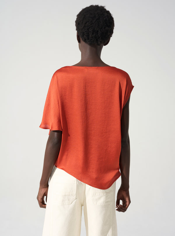 Acoté Blouse Asymétrique Encolure Bateau