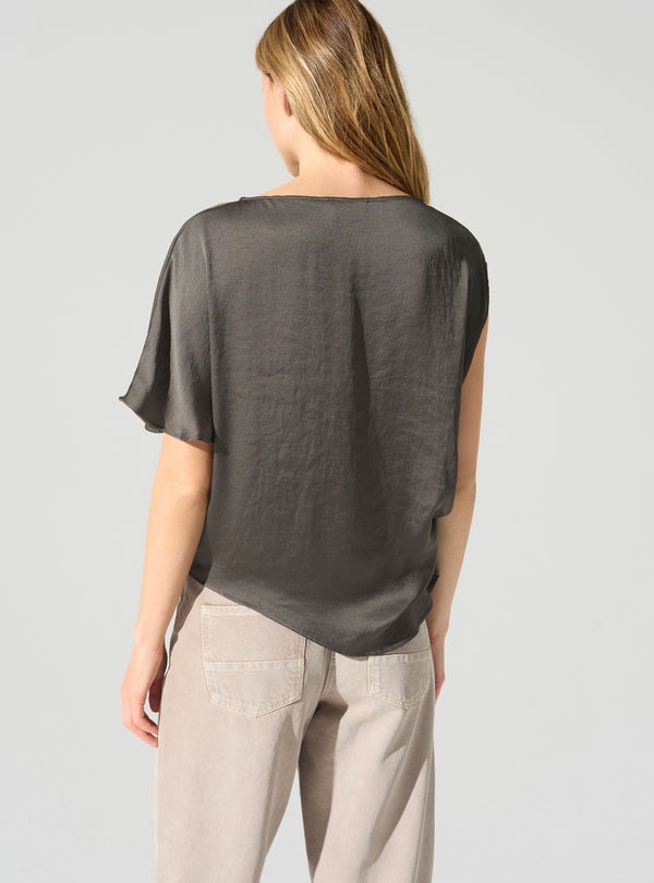 Acoté Blouse Asymétrique Encolure Bateau
