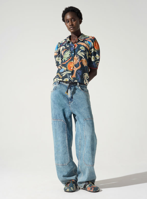 Acoté Chemise Manches Courtes Bouffantes