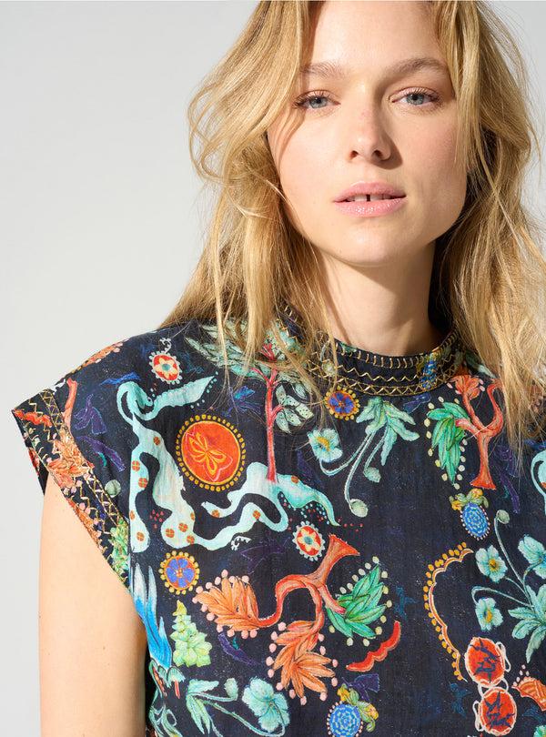 acoté Crop top imprimé