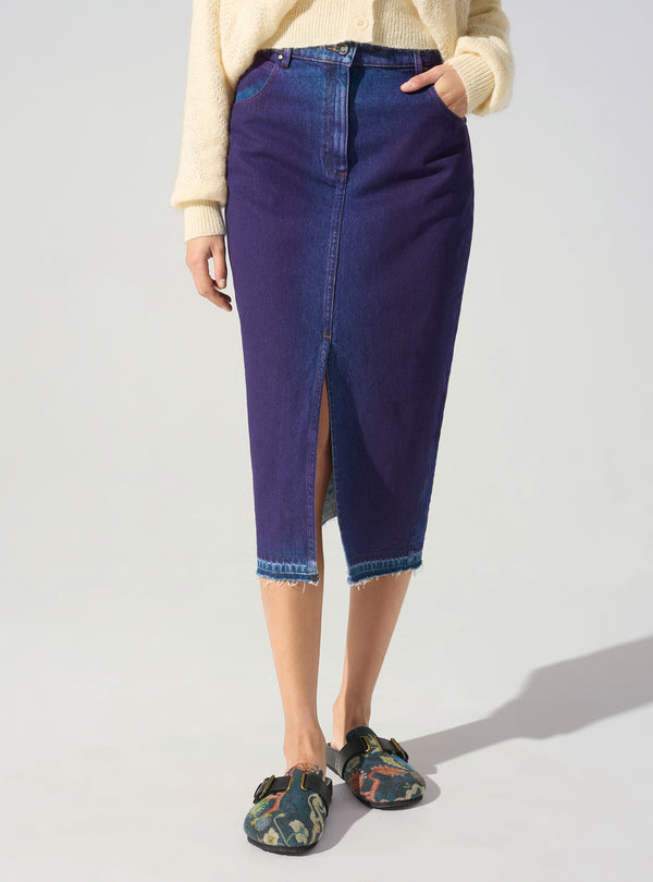 Acoté Jupe Droite Fendue