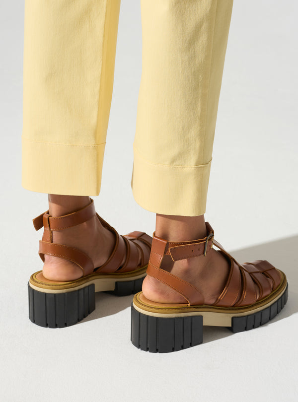 Acoté Pantalon Capri Avec Ceinture Passant