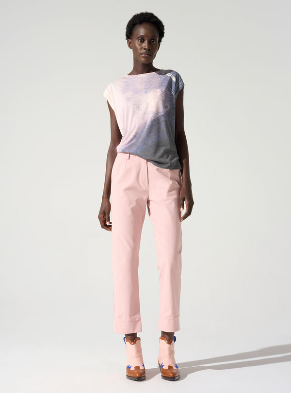 acoté Pantalon Capri avec ceinture passant