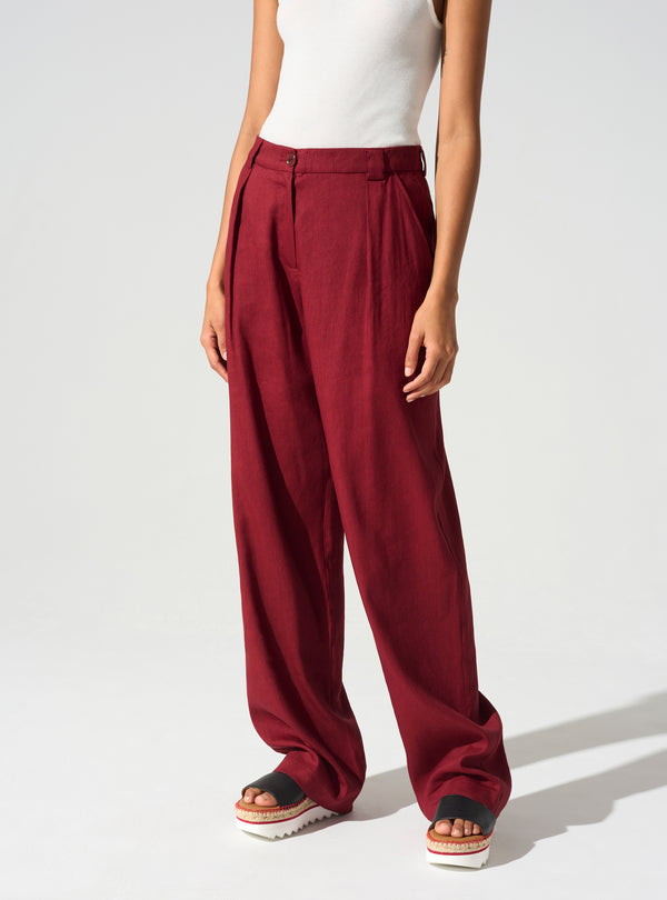 Acoté Pantalon Large Ceinture Anglaise
