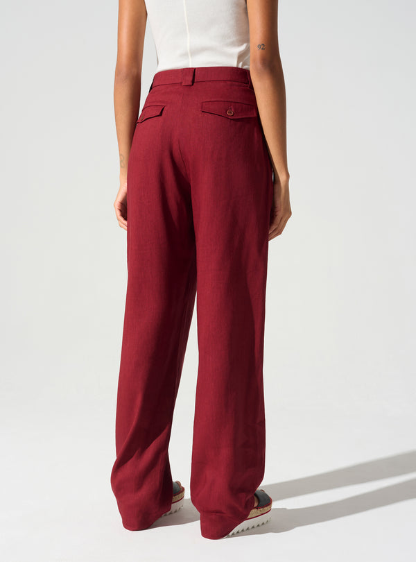 Acoté Pantalon Large Ceinture Anglaise