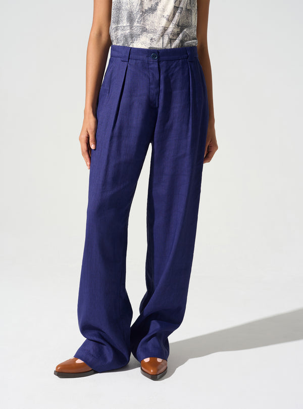 Acoté Pantalon Large Ceinture Anglaise