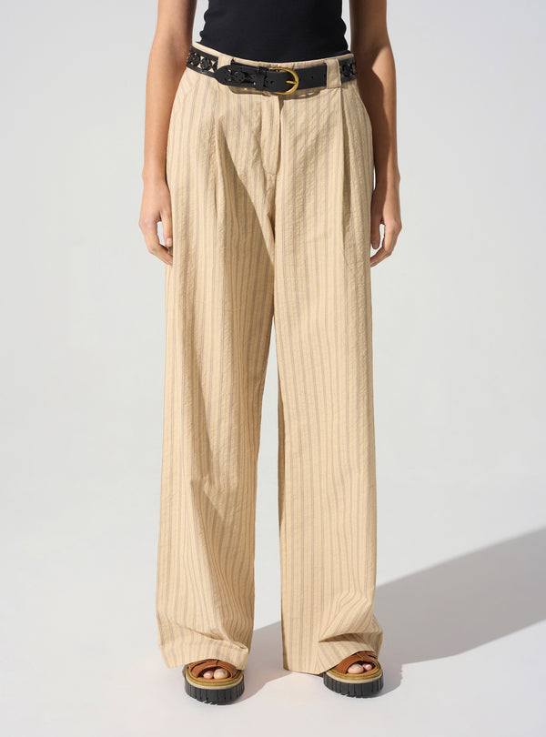 Acoté Pantalon Large Ceinture Anglaise