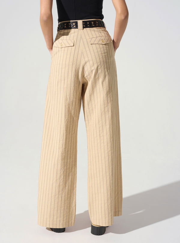 Acoté Pantalon Large Ceinture Anglaise