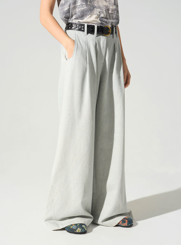 Acoté Pantalon Large Taille Haute