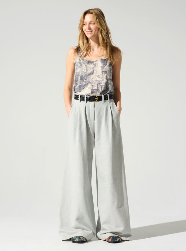 acoté Pantalon large taille haute