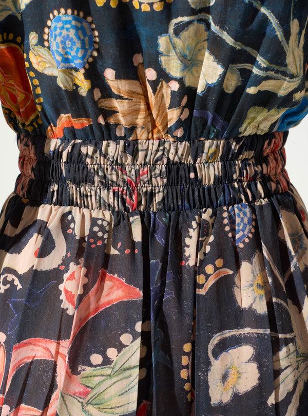 Acoté Robe Longue Smockée à La Taille
