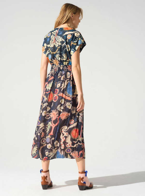 Acoté Robe Longue Smockée à La Taille
