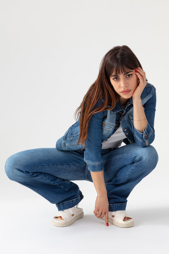 Acquaverde Blouson Carmen En Jean - Worn