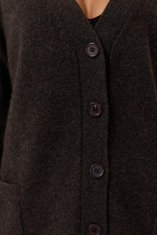 Acquaverde Cardigan Oversize Col En V - Brown