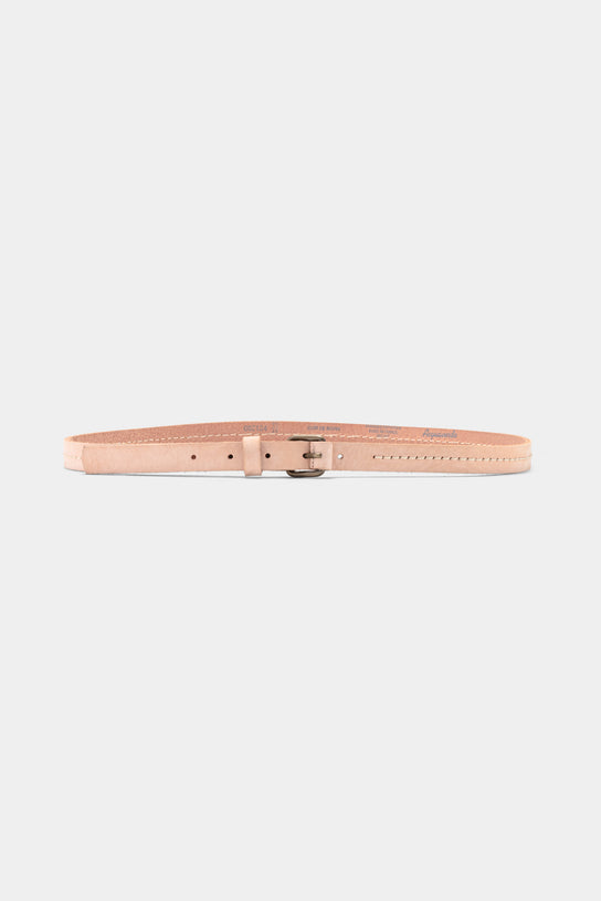 Acquaverde Ceinture Fine En Cuir Véritable - Nude