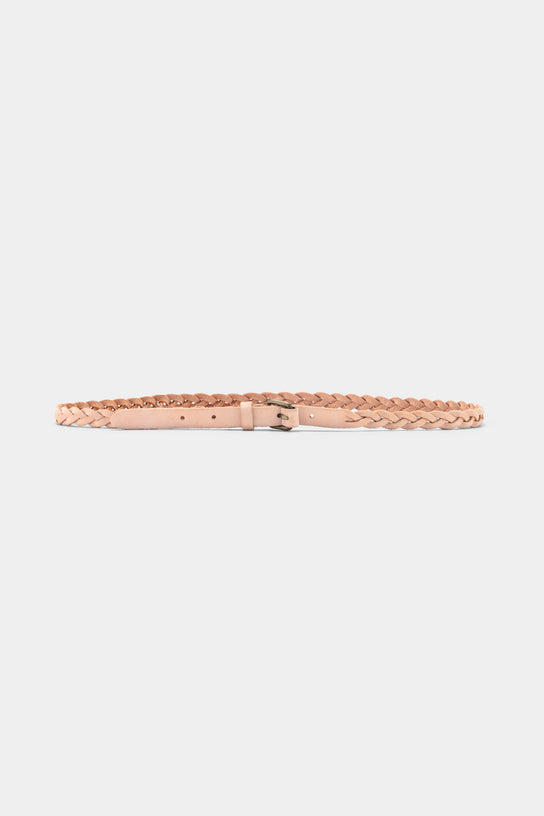 Acquaverde Ceinture Tressée En Cuir Véritable - Nude