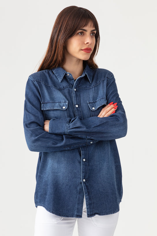 Acquaverde Chemise Clyde En Jean - Aged Wash