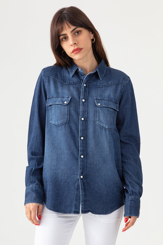 Acquaverde Chemise Clyde En Jean - Aged Wash
