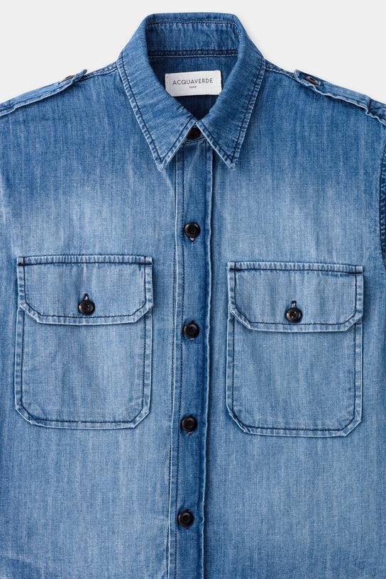 Acquaverde Chemise Cruise En Jean - Worn
