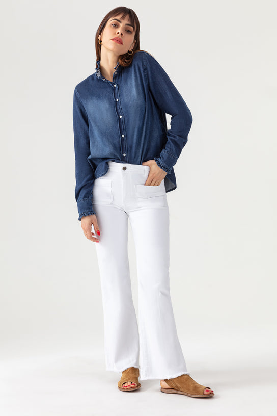 Acquaverde Chemise Gaby En Jean - Hand Brushed