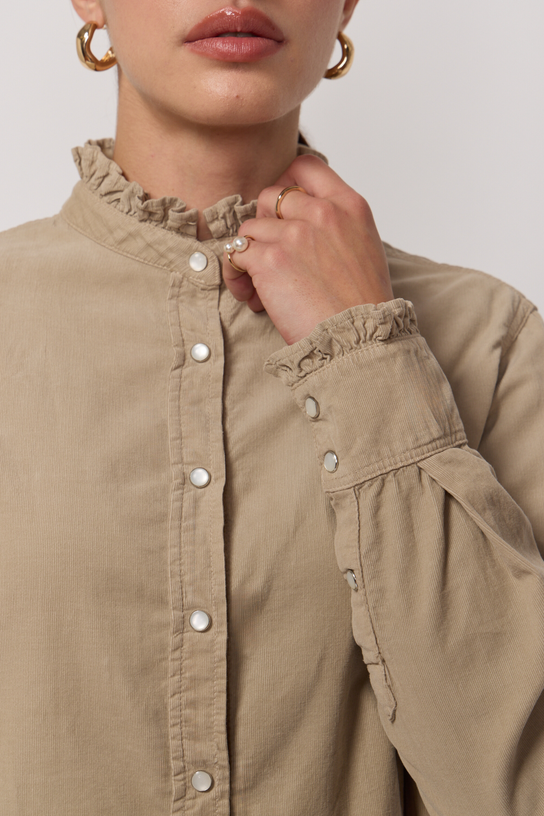 Acquaverde Chemise Gaby En Velours - Argile