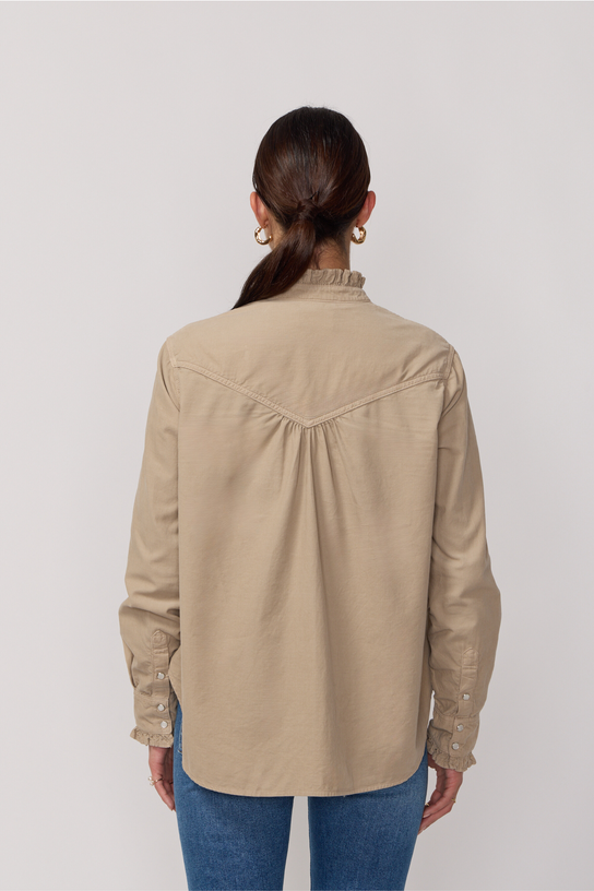 Acquaverde Chemise Gaby En Velours - Argile