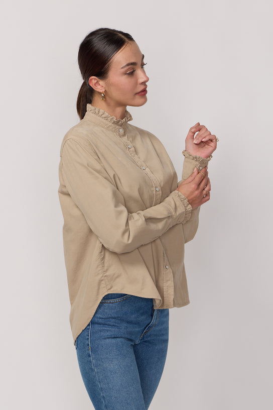 Acquaverde Chemise Gaby En Velours - Argile