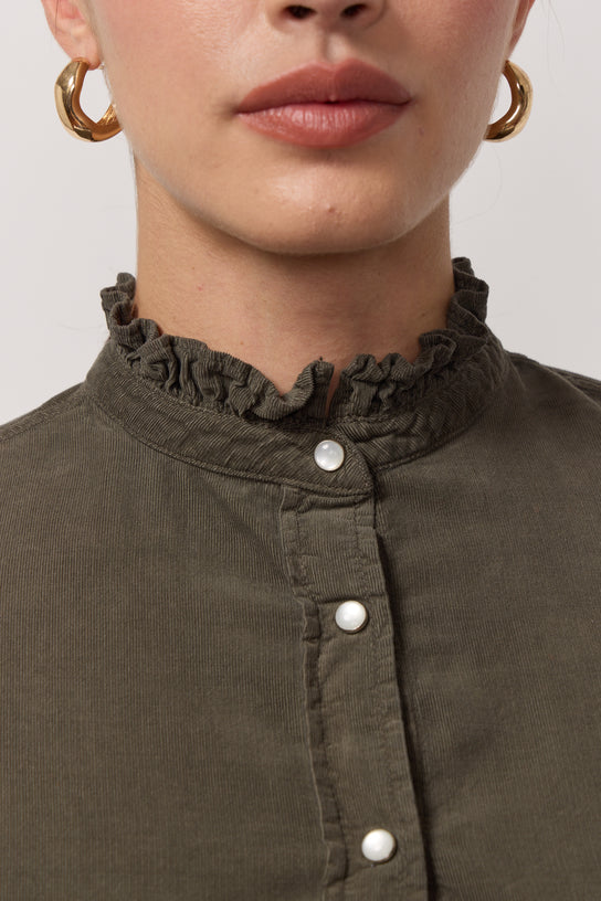 Acquaverde Chemise Gaby En Velours - Mousse