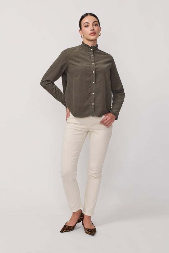 Acquaverde Chemise Gaby En Velours - Mousse