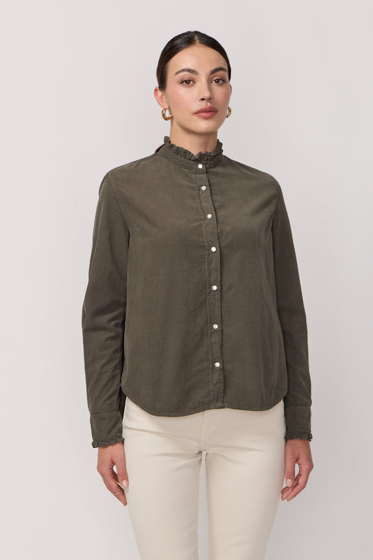 Acquaverde Chemise Gaby En Velours - Mousse