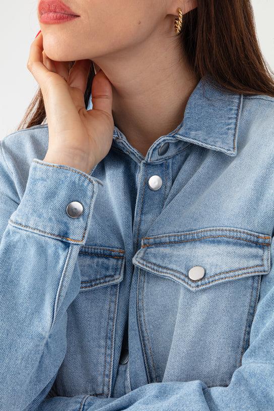 Acquaverde Chemise Topaze En Jean - Used Bleached