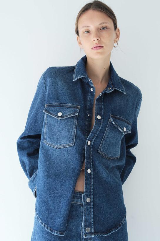 Acquaverde Chemise Topaze en Jean - Worn