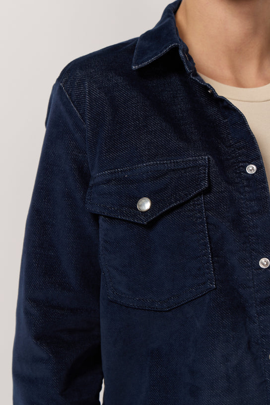 Acquaverde Chemise Topaze En Velours Velvet - Indigo