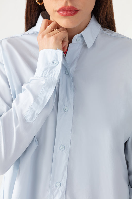 Acquaverde Chemise White Shirt - Sky Blue