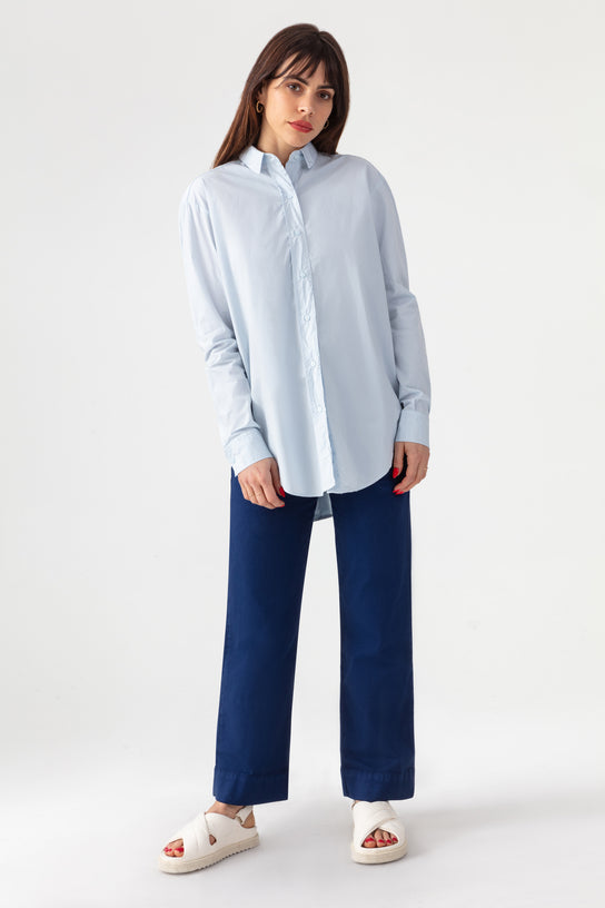 Acquaverde Chemise White Shirt - Sky Blue