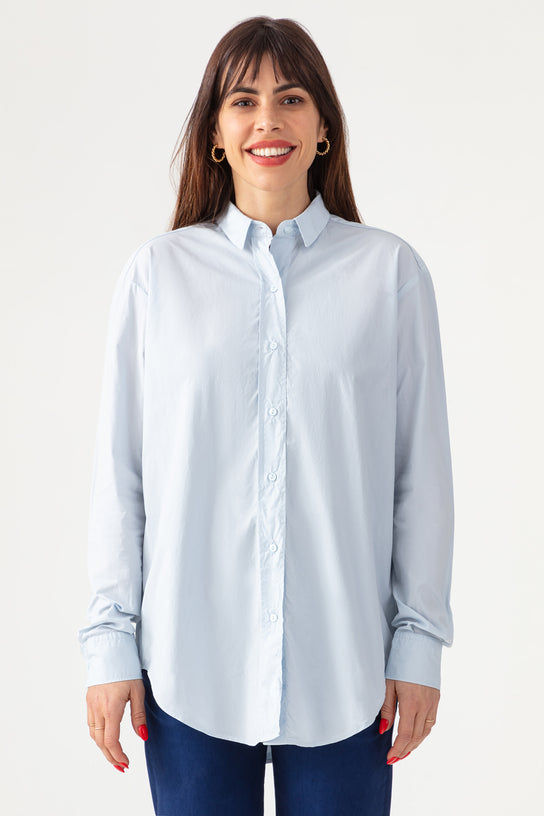 Acquaverde Chemise White Shirt - Sky Blue