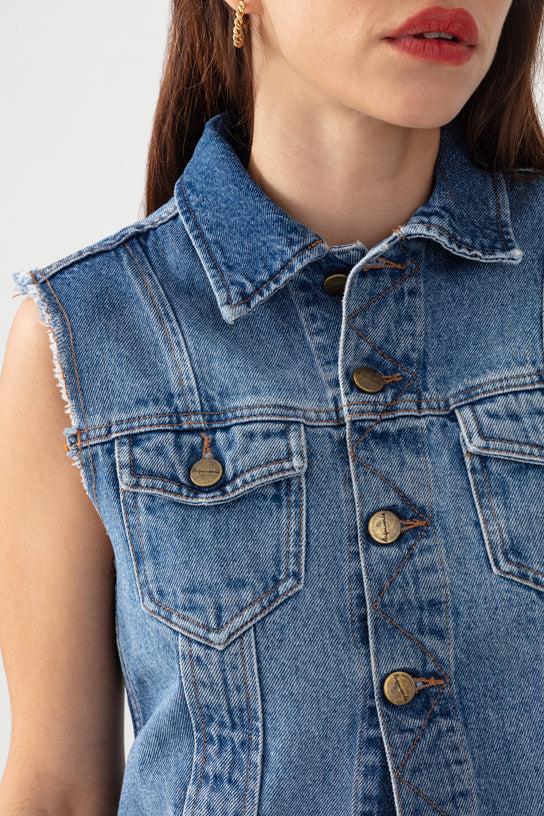 Acquaverde Gilet Loris En Jean - Worn