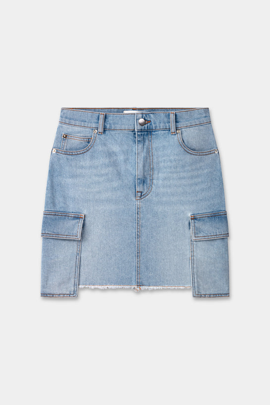 Acquaverde Jupe Game En Jean - Used Bleached