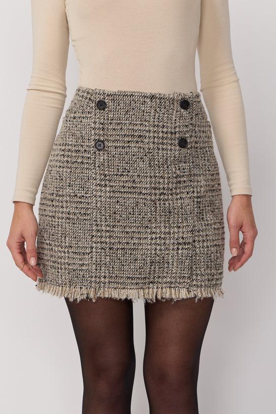 Acquaverde Jupe Lulla En Tweed à Carreaux