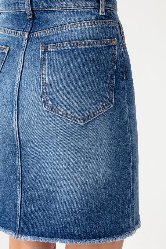 Acquaverde Jupe Yvone En Jean - Vintage Worn