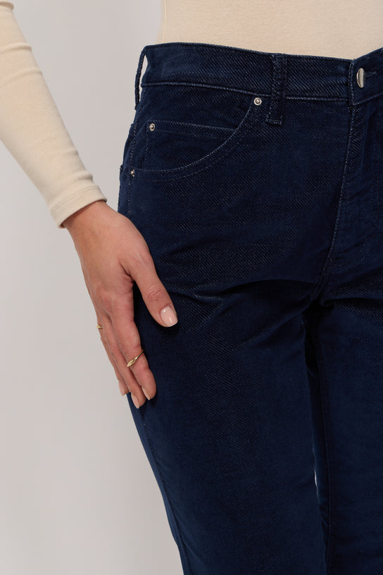 Acquaverde Pantalon Blair En Velours Velvet - Indigo