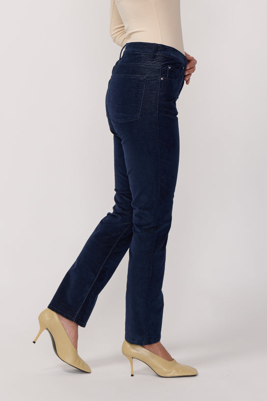 Acquaverde Pantalon Blair En Velours Velvet - Indigo