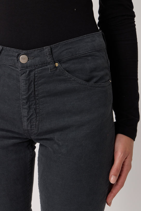 Acquaverde Pantalon Cara En Velours - Anthracite